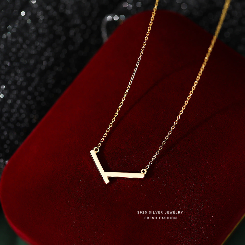 Women's Sier Geometric V-shaped Minimalist Irregular Design Light Necklaces