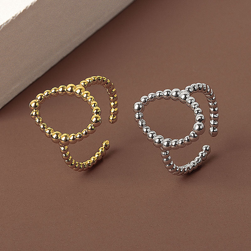Fashion Hollow Oval Beans Female Tide Rings