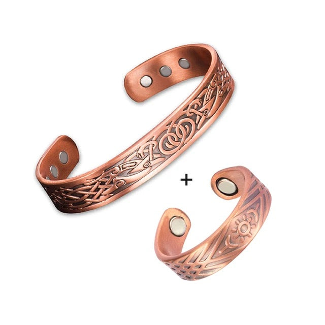 Attractive Magnetic Unisex Pure Copper Adjustable Jewelry Set