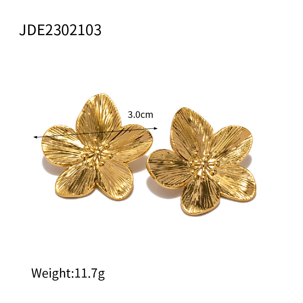 Style Dull Flower Exaggerated Inlaid African Rings