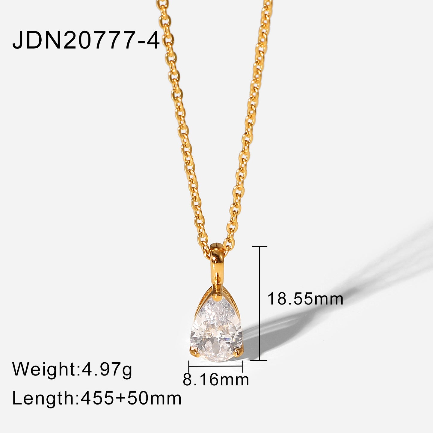Gold Plated December Zircon Stainless Steel Necklaces