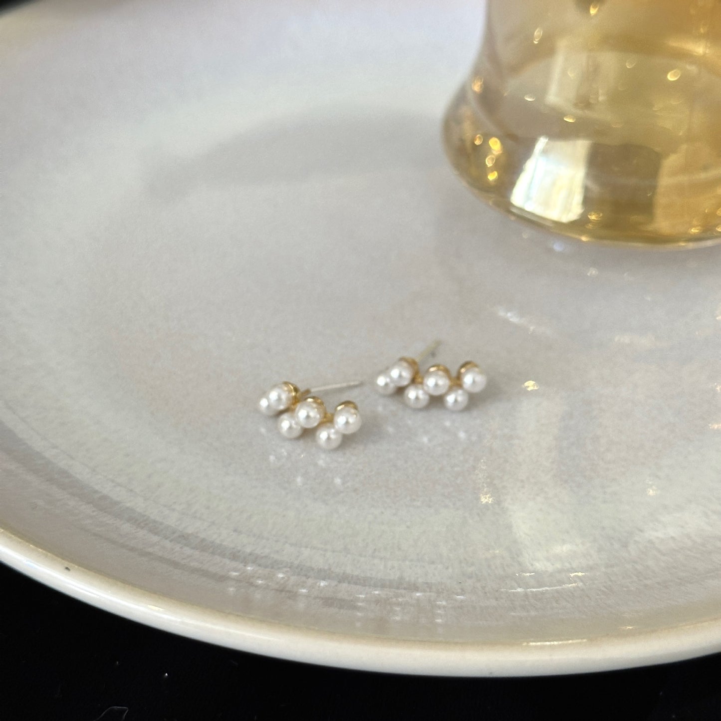 Nadel-Traube-Perlen-weiblicher eleganter Stil einfache Ohrringe