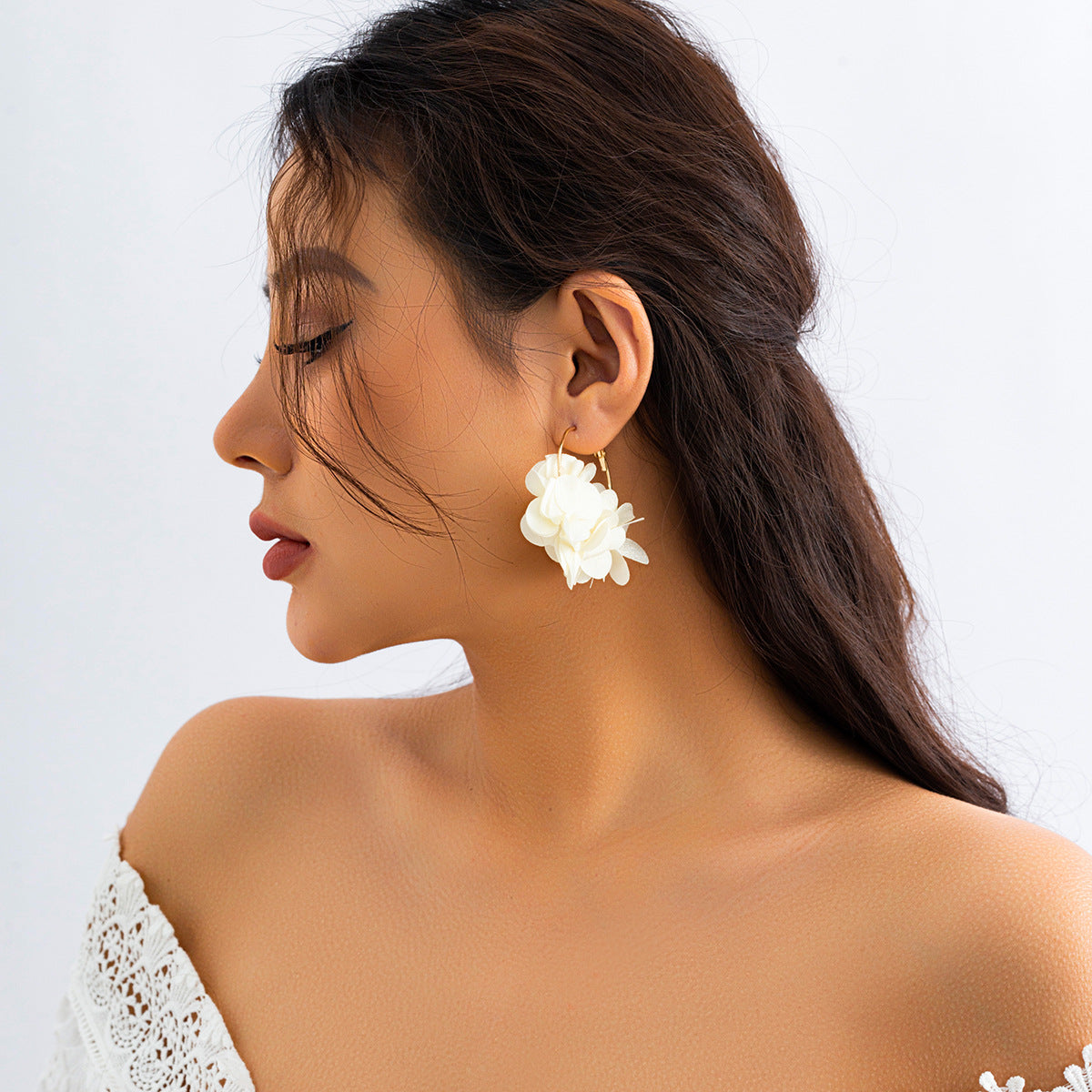 Ornament Vacation Style Rose Multicolored Tassel Earrings