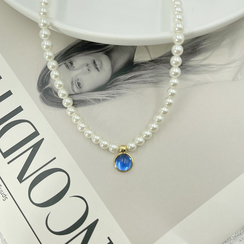 Colliers en pierre porte-bonheur pour femmes, chaîne de clavicule, pierre de naissance