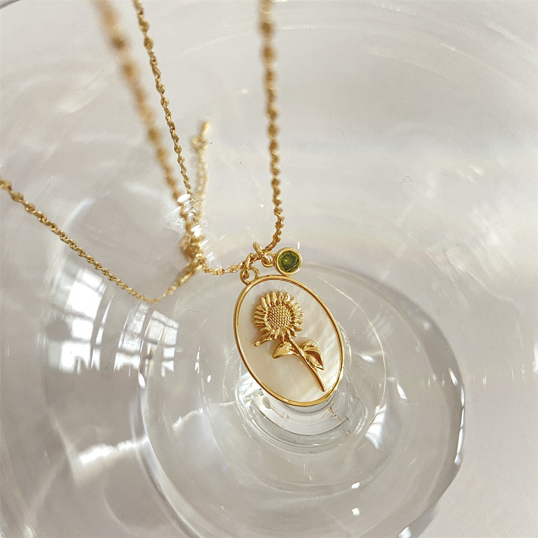 Colliers à pendentif en coquillage ovale tridimensionnel, fleur de décembre pour cheveux