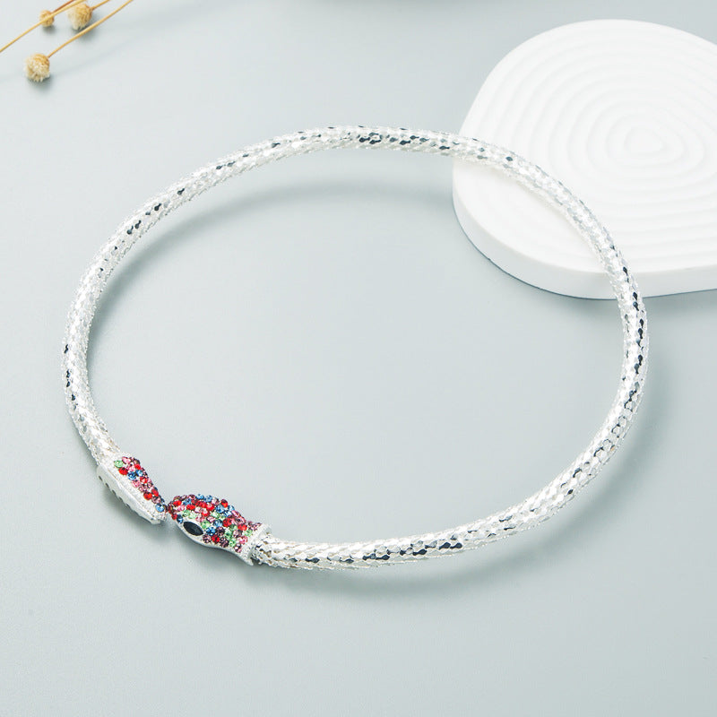 Snake-shaped Short Adjustable Creative Snake Tail Female Hip Hop Necklaces