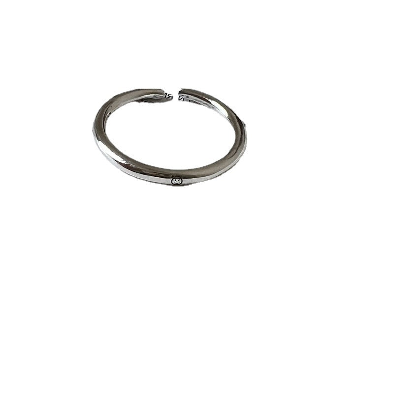 Sterling Sier Female Cute Smiley Face Rings