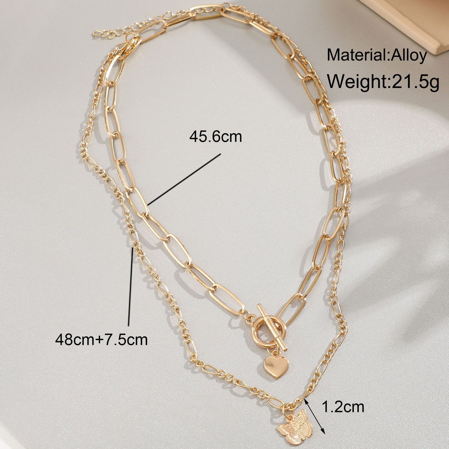 Pendentif personnalité créative chaîne épaisse double colliers