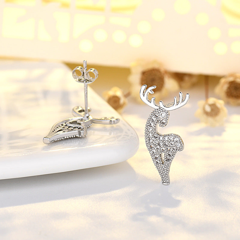 Women's Sier Plated Christmas Trendy Temperament Wild Earrings