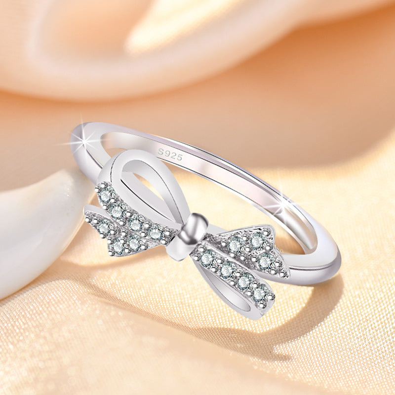 Mild Luxury Bow Female Niche Mori Rings