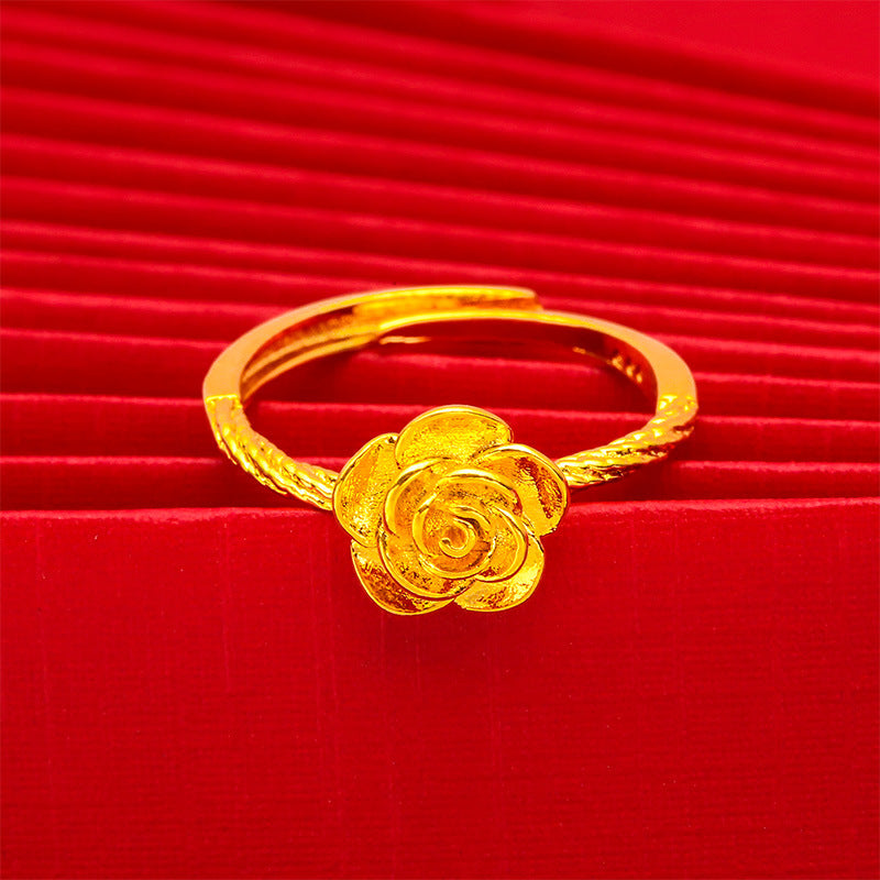 Flower 2 Vietnam Sand Gold Fashion Ring