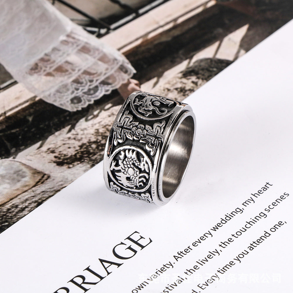 Men's Retro Rotatable Four God Beast Personality Special Bracelet