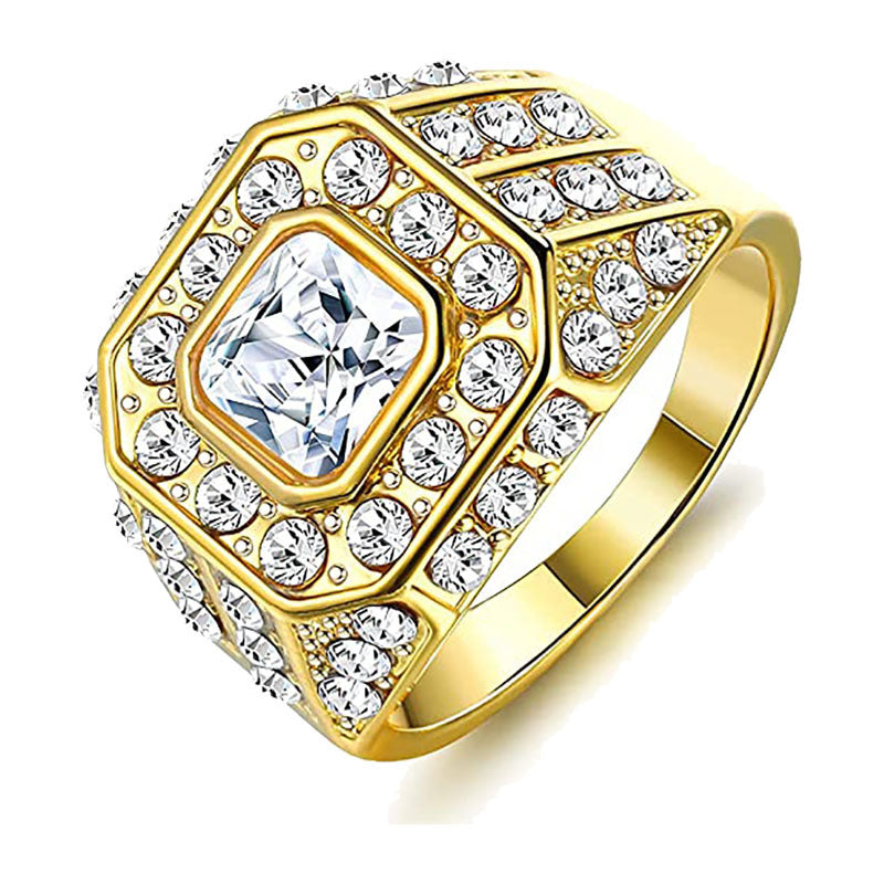 Men's Fashion And Luxury Polygon Shiny Hip Hop Rings