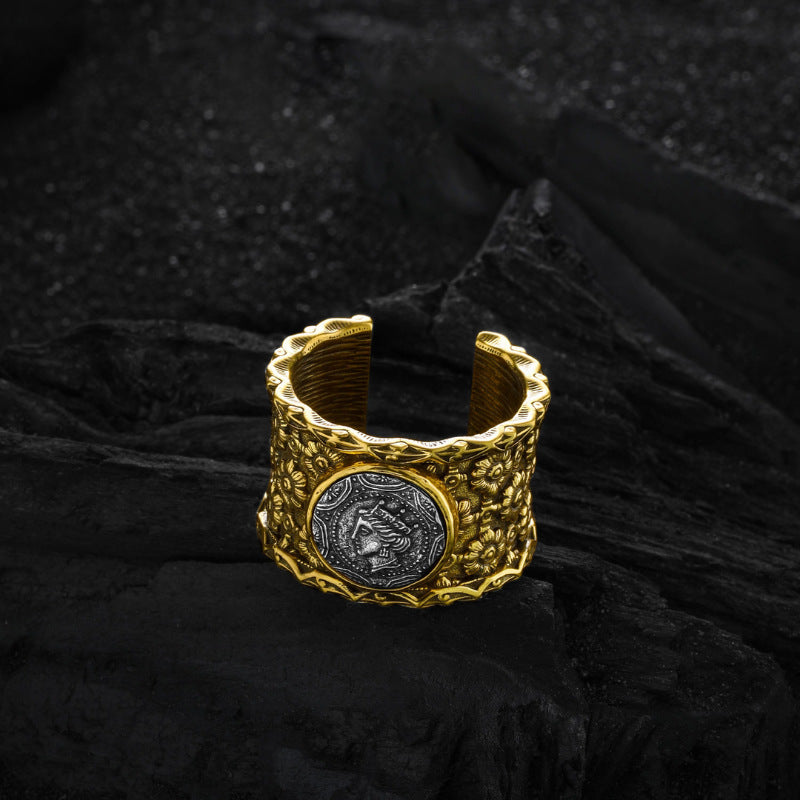Nischen-Vintage-Ringe mit Pfirsich-Prägung, erschwinglicher Luxus-Stil