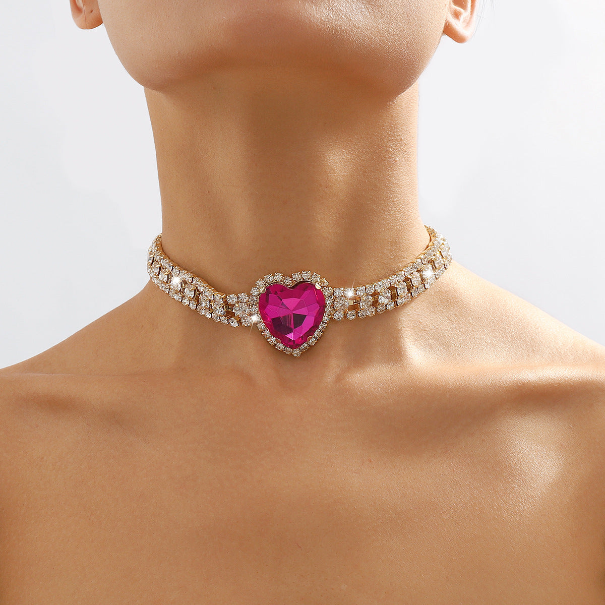 Kette voller Diamanten, elegante, romantische, süße Halsketten