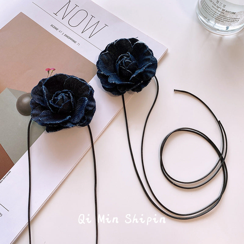 Colliers de luxe en forme de fleur de Rose enchanteresse pour femmes, chaîne de clavicule légère