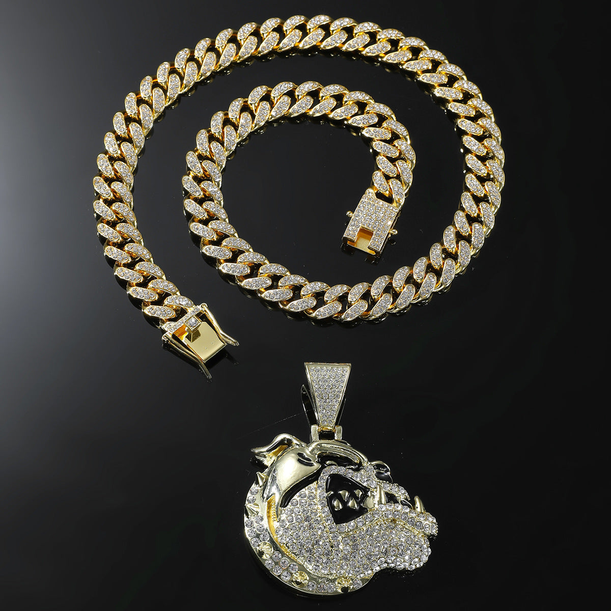 Colliers Hip Hop créatifs avec pendentif animal en diamant