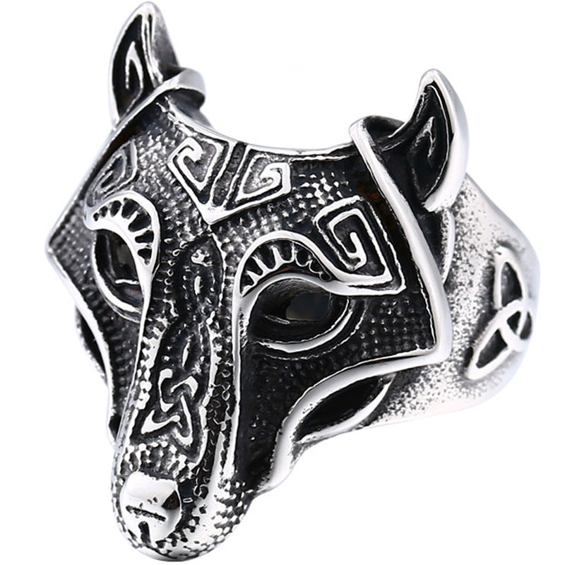 Men's Domineering Hipster Niello Jewelry Viking Obsidian Rings