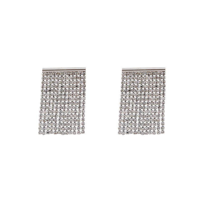Women's Needle Simple Style Light Luxury Full Diamond Earrings