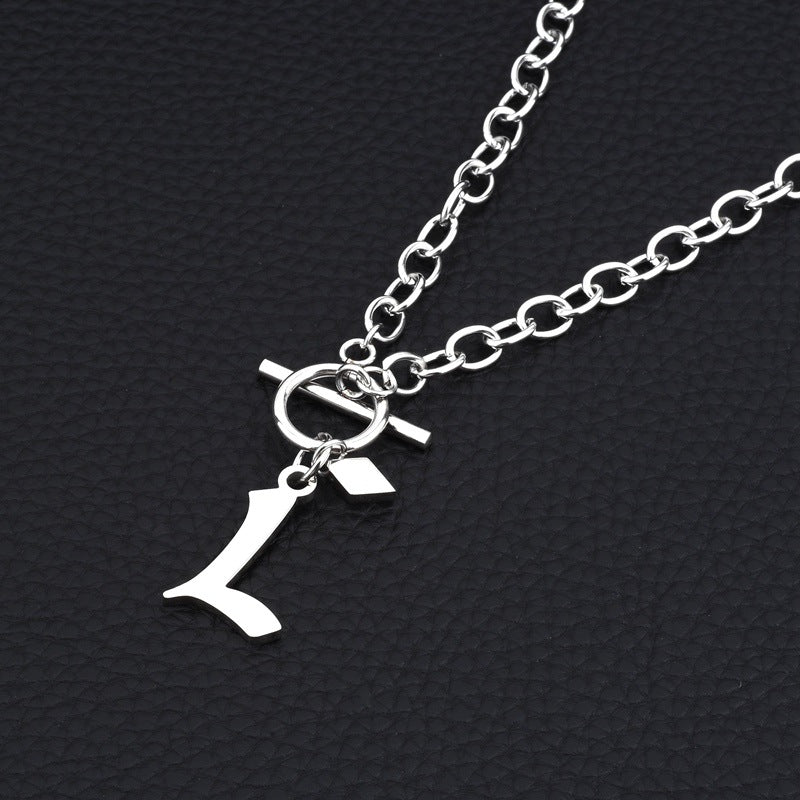 Chaîne de clavicule pendentif anglais colliers en acier titane