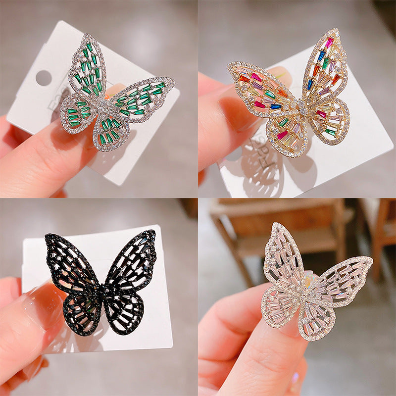 Luxury Super Fairy Zircon Butterfly Open Index Finger Rings