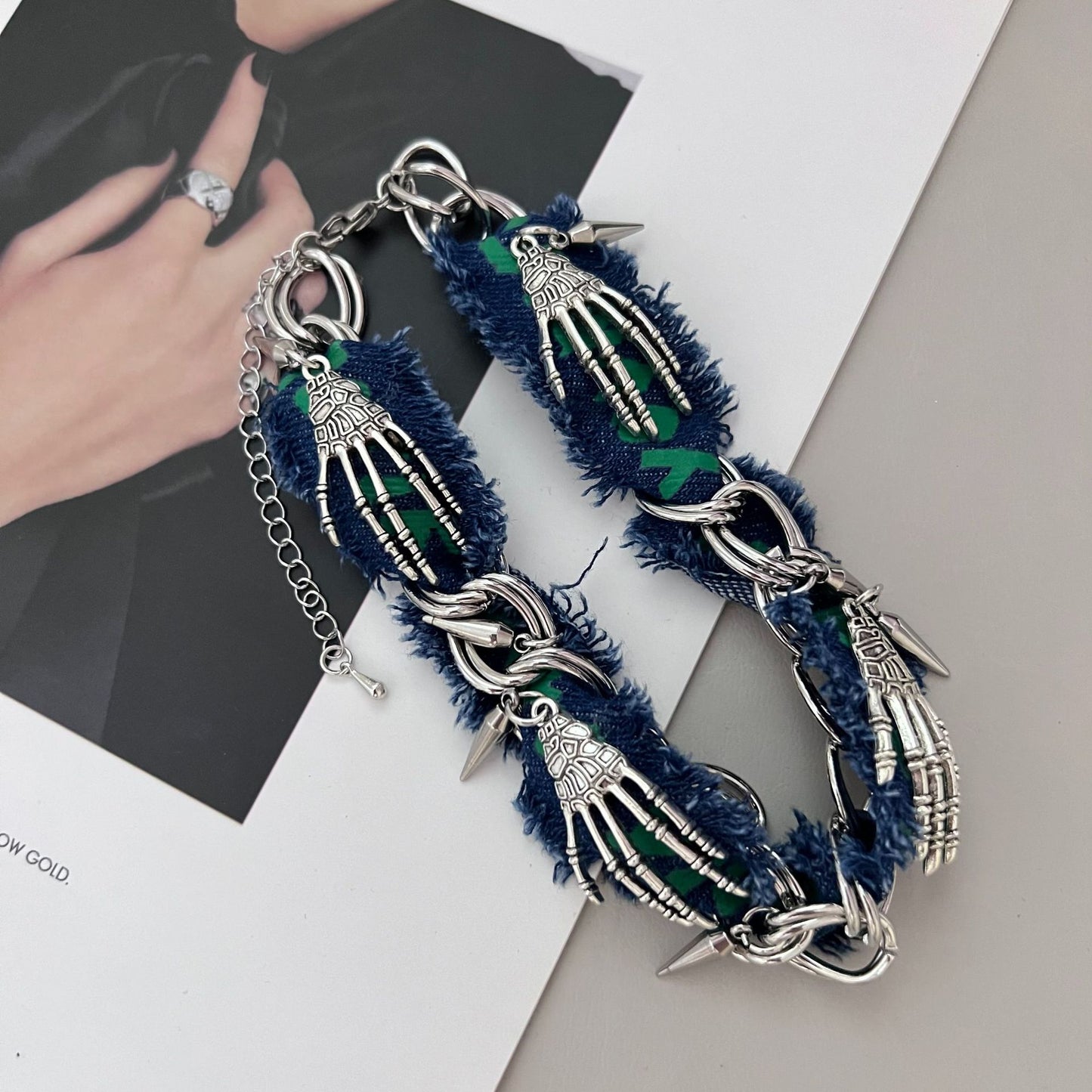 Niche de chaîne à griffes faite à la main, colliers de Cowboy fait à la main