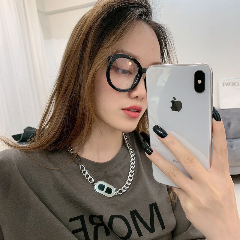 Women's & Men's & No Fading Exaggerated Thick Chain Black For Necklaces