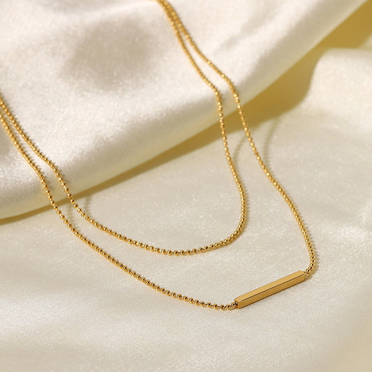 Women's Wind Classic Stick Stainless Steel Gold Necklaces