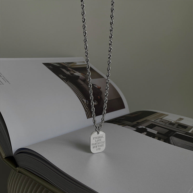 Sweater Chain Hemp Flowers Small Letter Light Luxury Necklaces