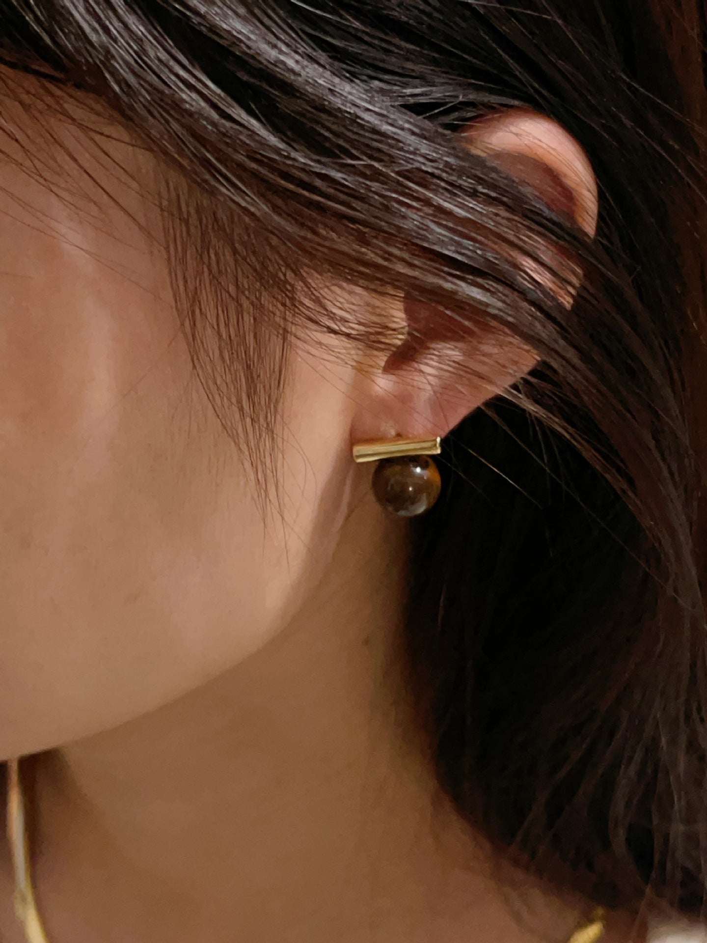 Color Tigereye Advanced Simple Amber Delicate Earrings