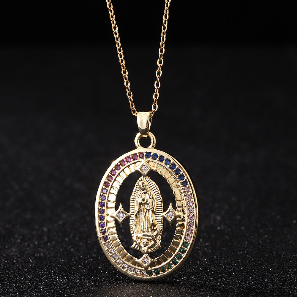Virgin Mary Pendant Female Light Luxury Necklaces
