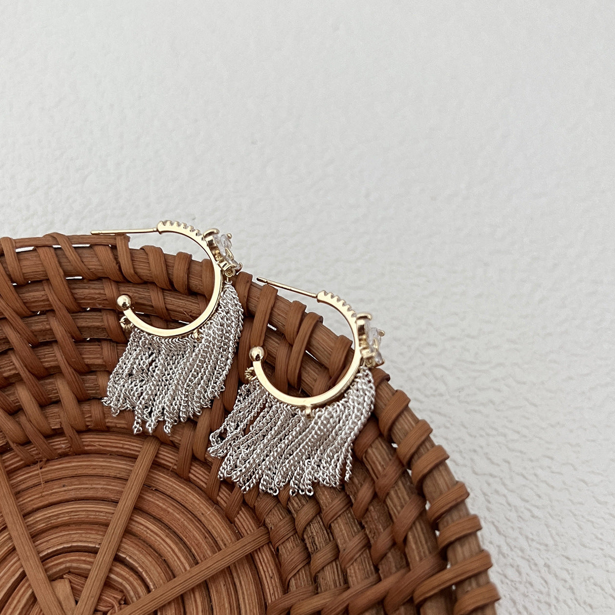 Needle Designer Model Bright Galaxy Waterfall Tassel Affordable Earrings