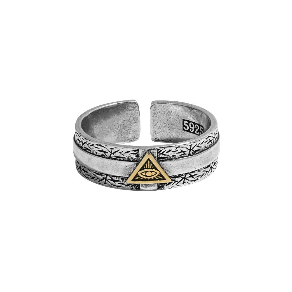 Retro Distressed Horus Eye Of God Rings