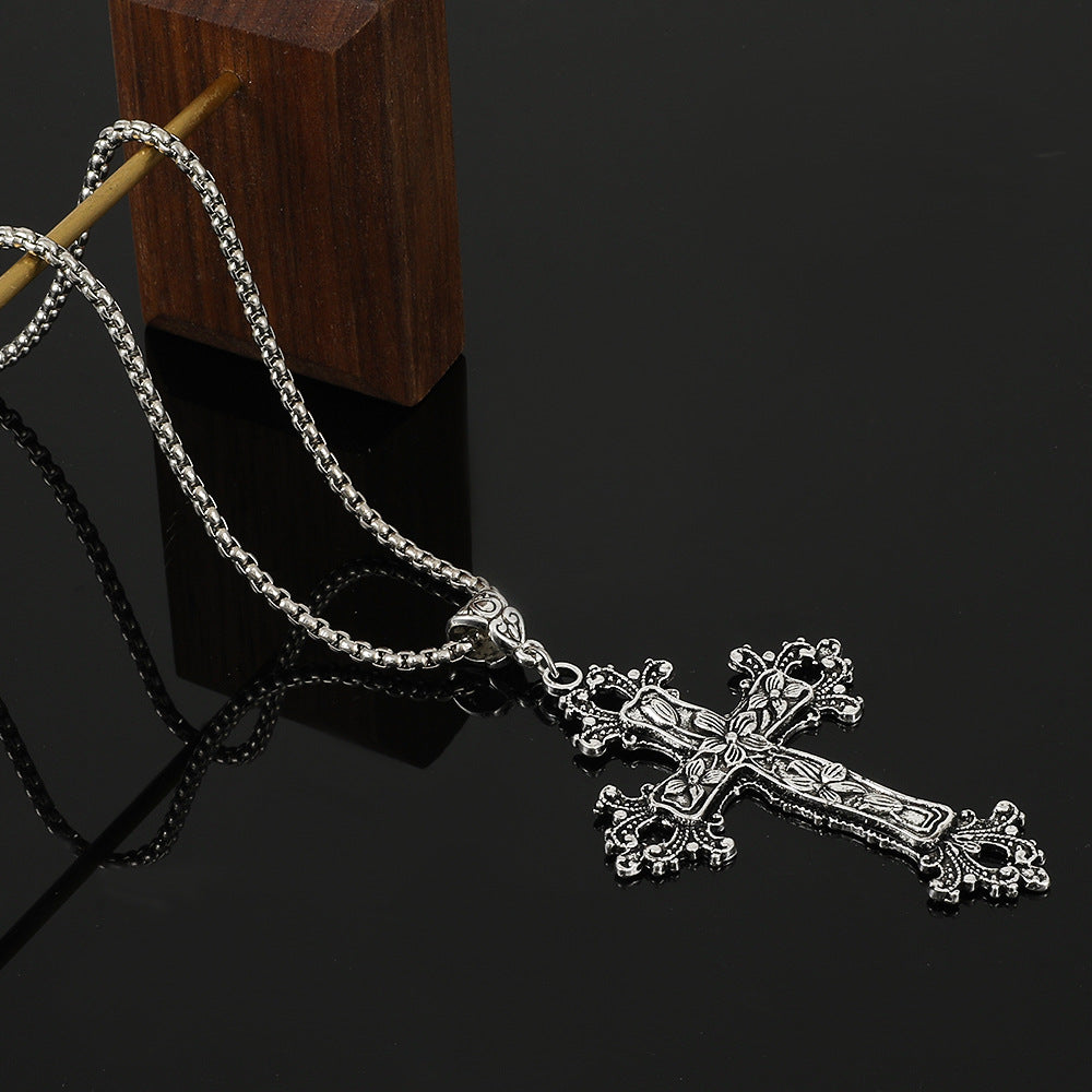 Cross Gothic Retro Hip Hop Pendant Sweater Chain Necklaces