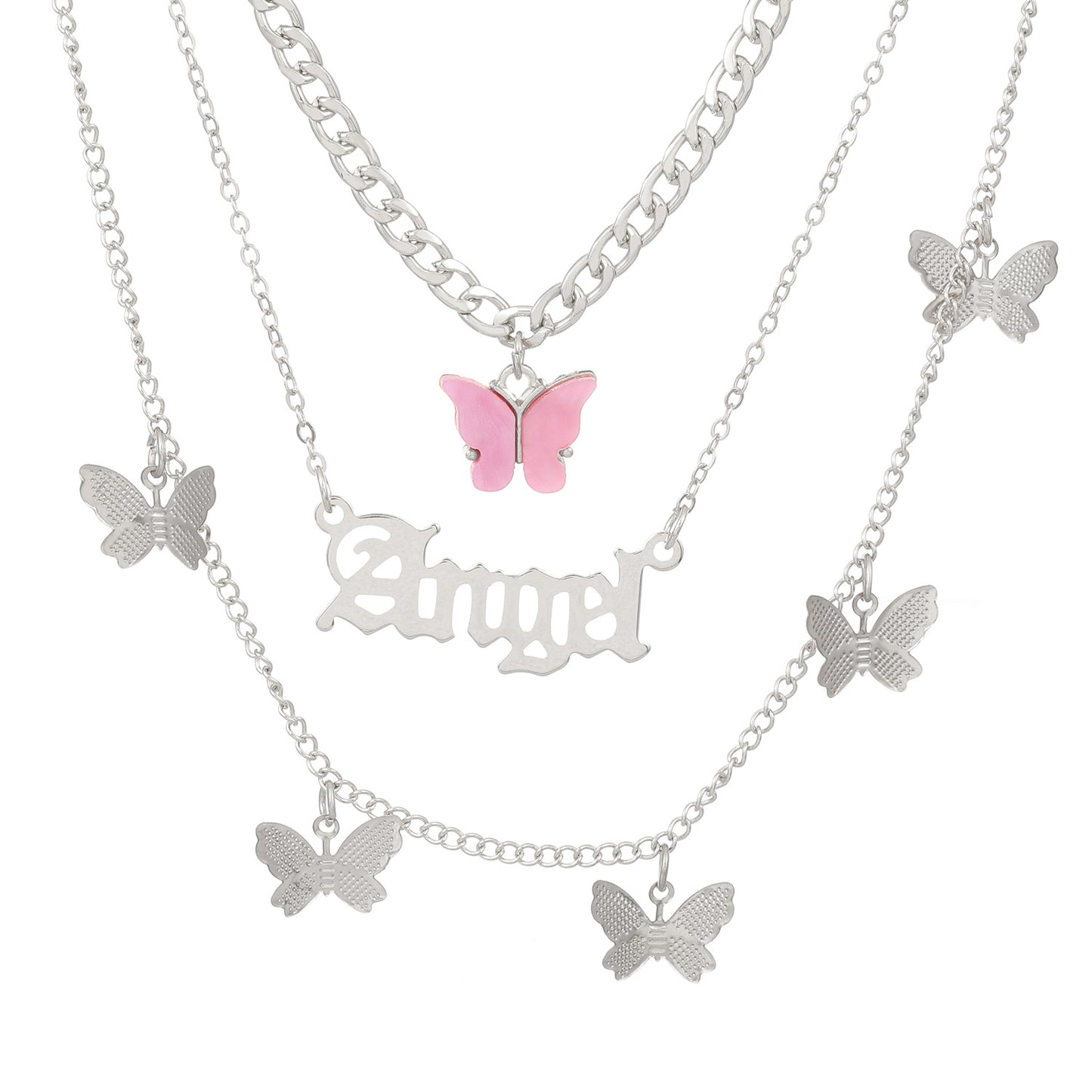 Women's Tassel Fashion Graceful Geometric Metal Letter Necklaces