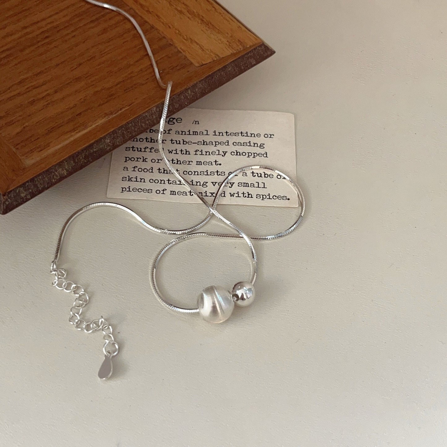 Sier Sterling Flash perles rondes colliers de mode des minorités féminines