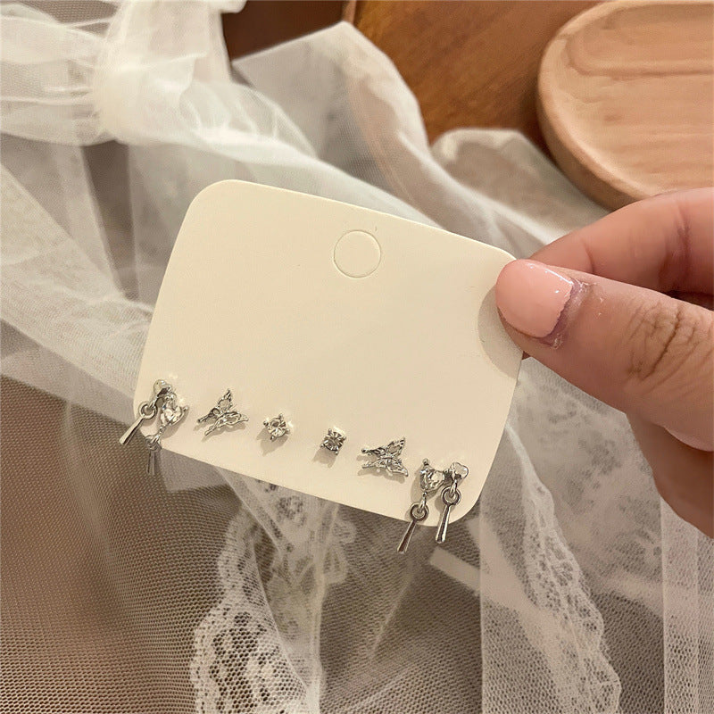 Women's Set Butterfly Exquisite Small Design Earrings