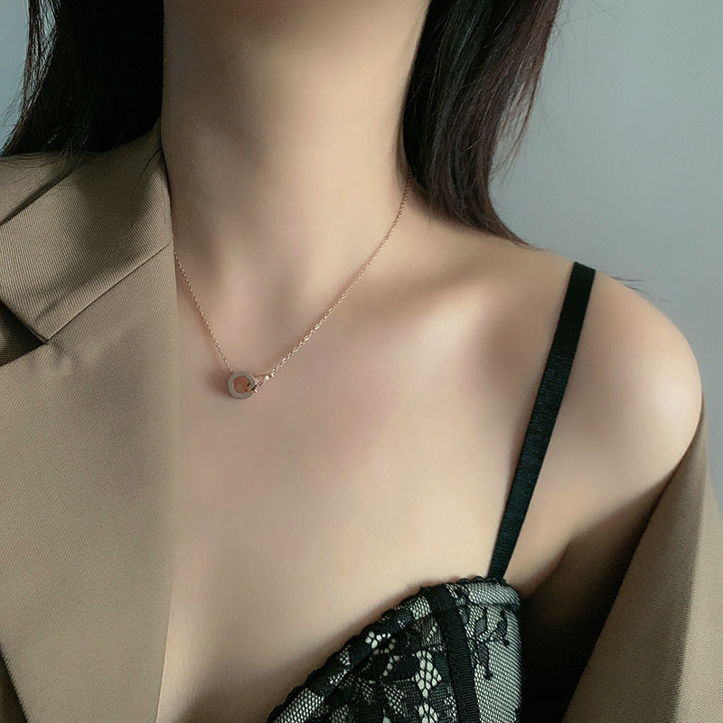 Buckle White Diamond Rose Gold Clavicle Chain Necklaces