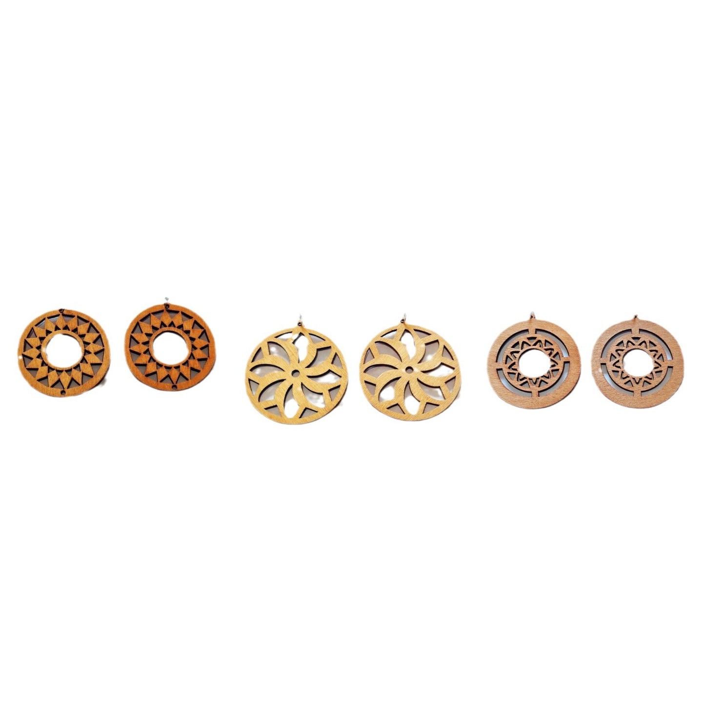 Geometric Wooden Fashion Wood Lost Rice Rings