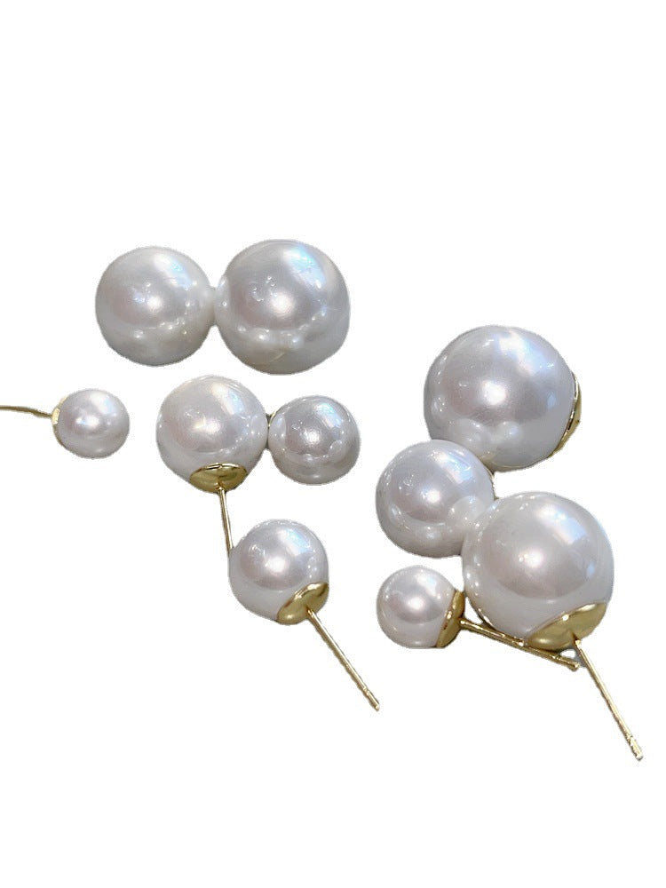 Damen-Ohrringe mit Spiegelkugel-Perle, Sier-Nadel, modisch