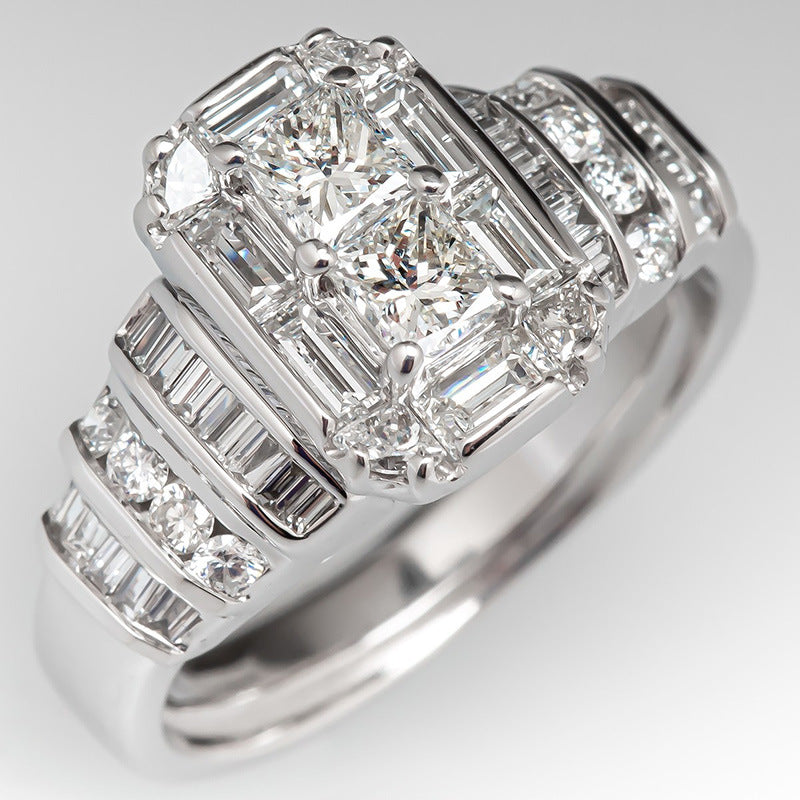 Women's Wedding Decoration Fashion Engagement Proposal Diamond Rings
