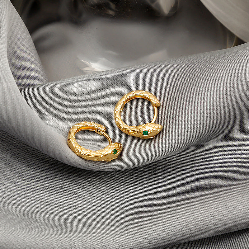 Light Luxury Snake-shaped Ear Clip Metallic Earrings