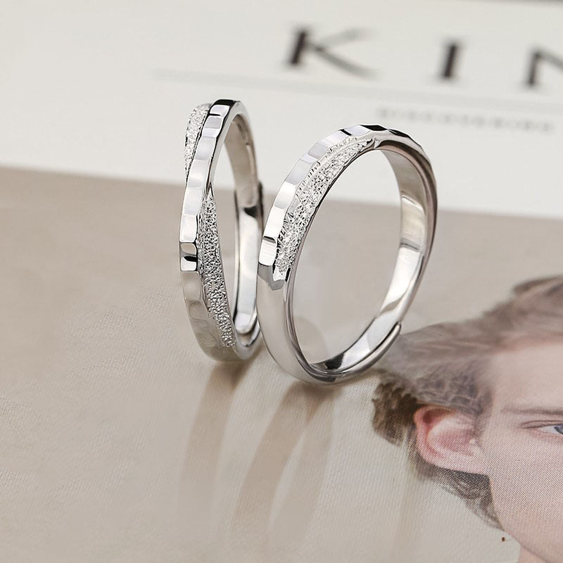 Women's & Men's & And One Pair Niche Carven Design Diamond Fashion Open Rings
