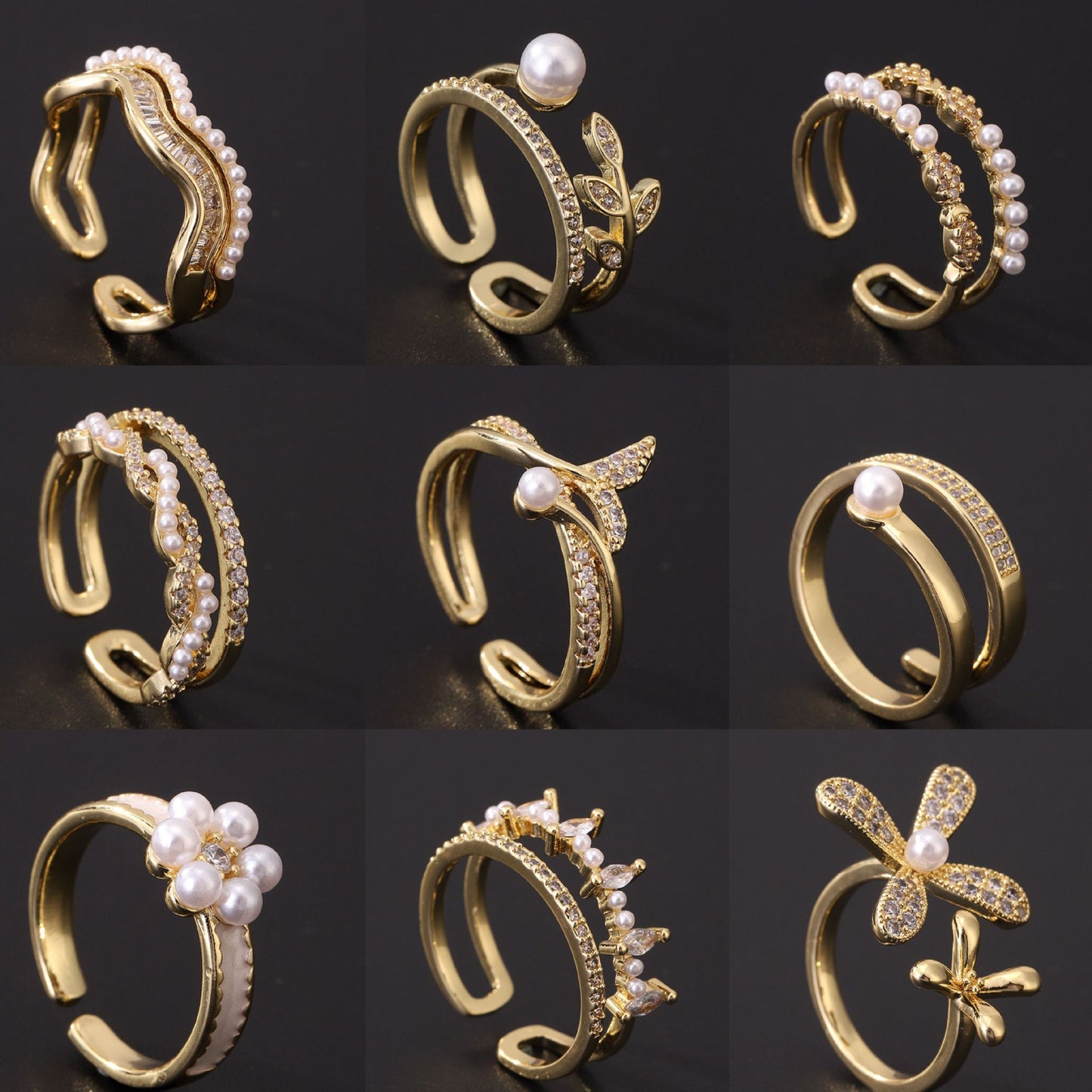 Women's Special Interest Light Luxury Design Pearl Fashion Rings