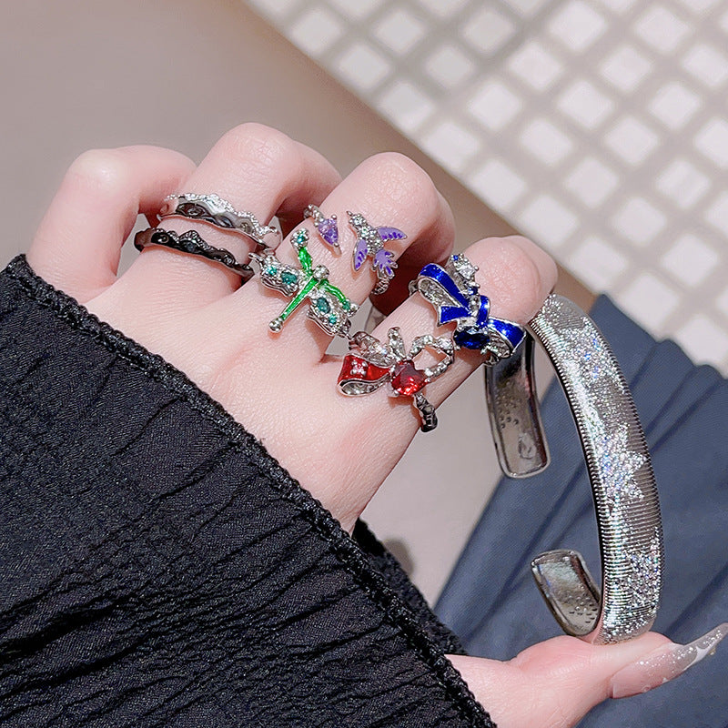 Women's Open Cold Wind Design French Style Rings