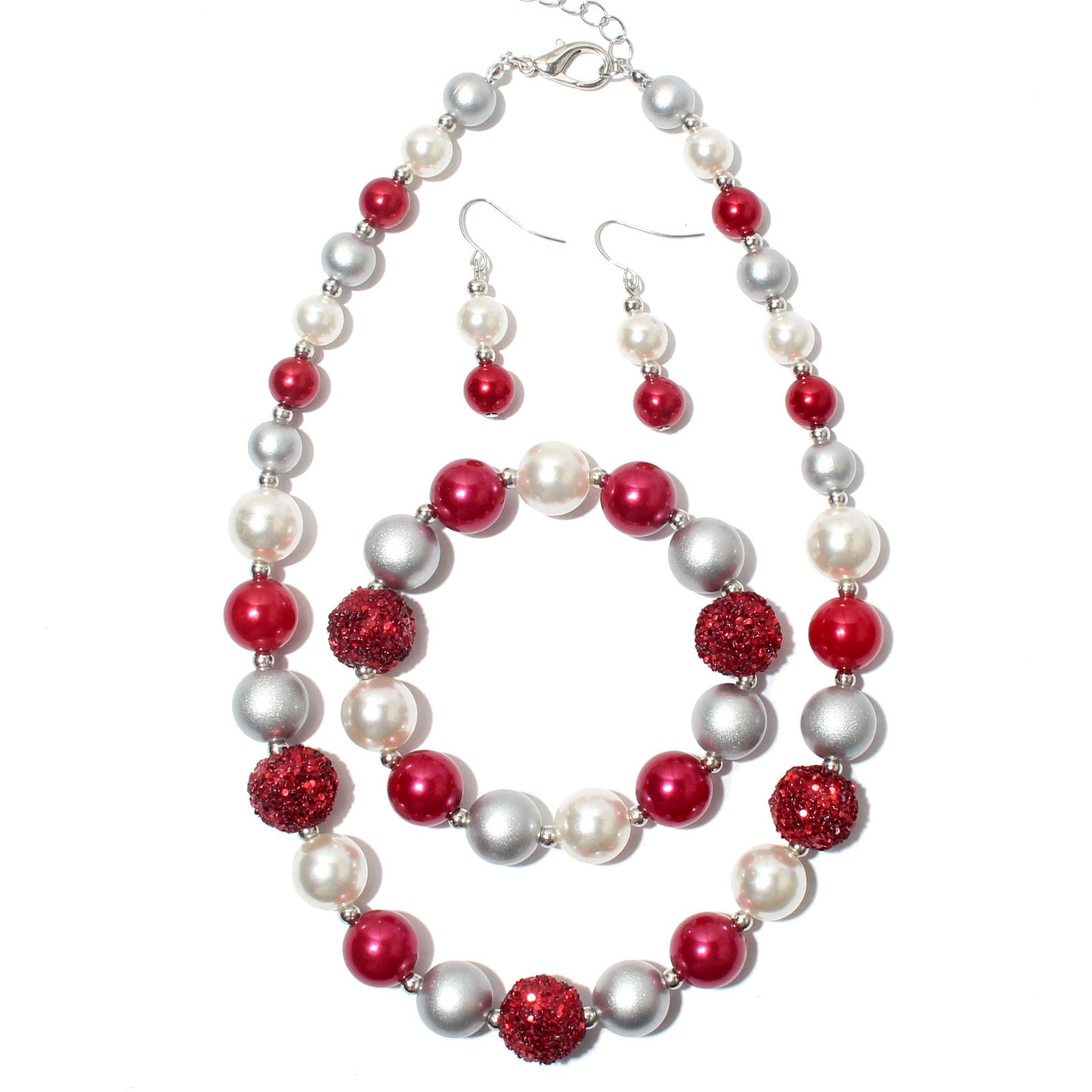 Ensemble trois pièces de perles pour femmes, colliers géométriques irréguliers