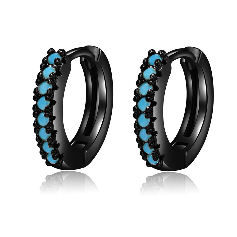 Color Zircon Geometric Ear Simple Graceful Earrings