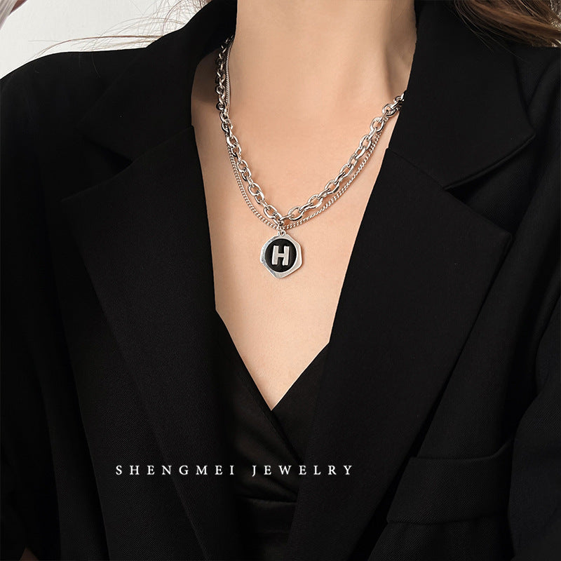 Women's & Men's Letter Fashion Design Hip Hop Couple Ornament Necklaces