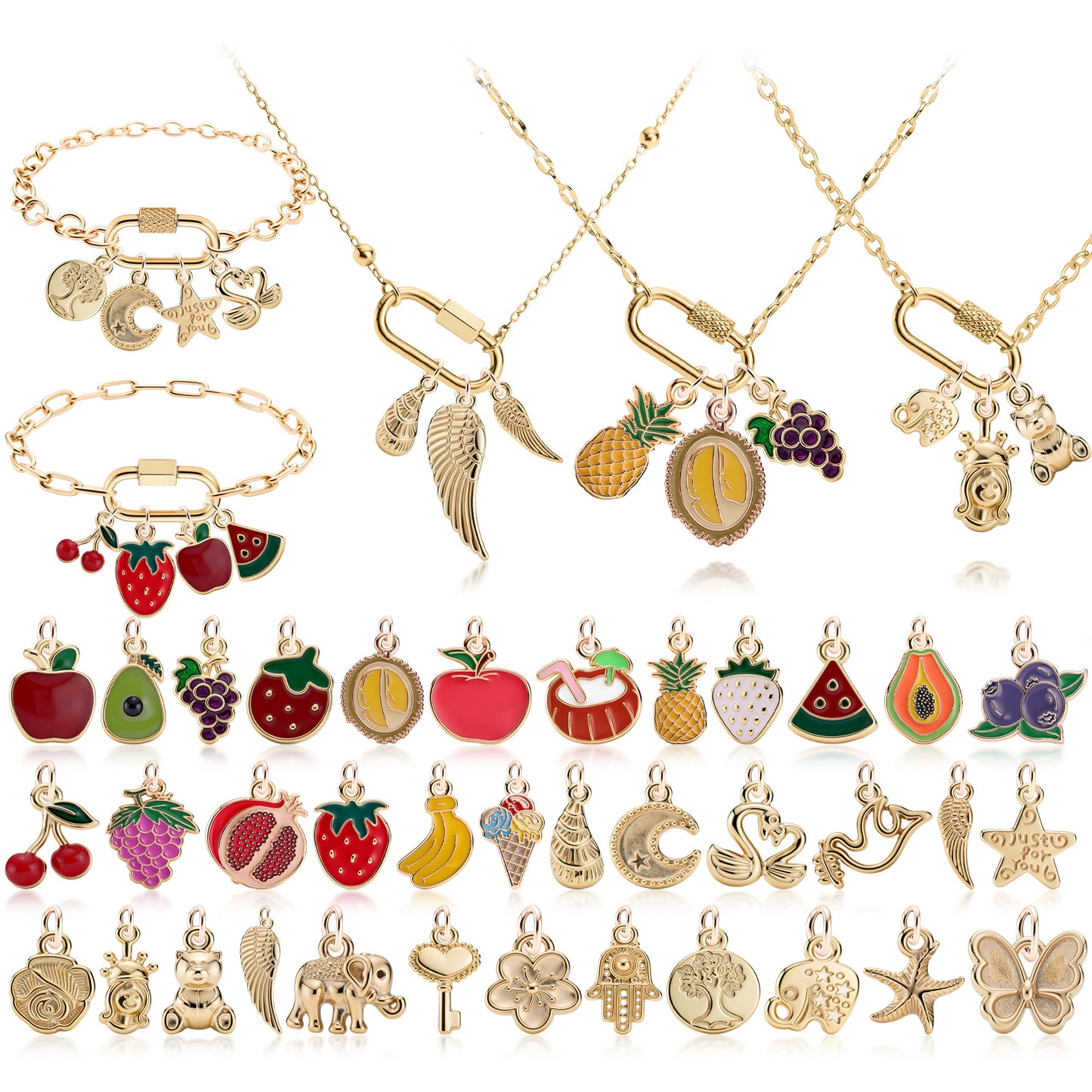 Women's Fashion Colored Loving Heart Drip Jewelry Set