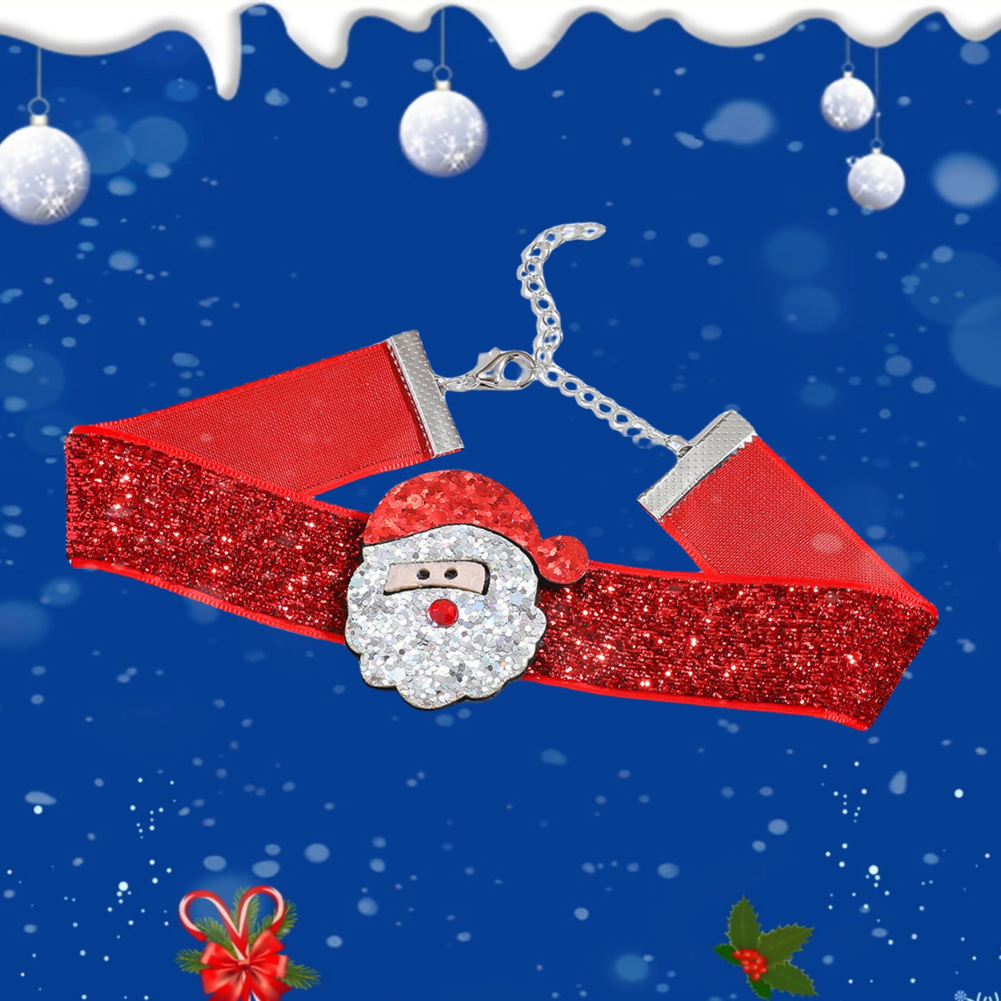 And Cute Santa Claus Elk Bow Necklaces